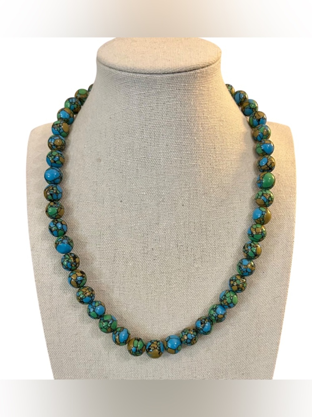 Sea Sediment Jasper Round Beaded Necklace w/Sterling Clasp - Picture 4 of 17